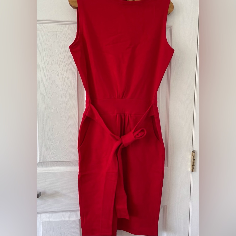 Beautiful Bright Red 100% Cotton Sleeveless Summer Dress